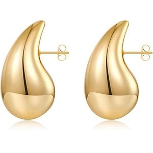 NWOT - Thick Gold Waterdrop Shaped Earrings 💧✨